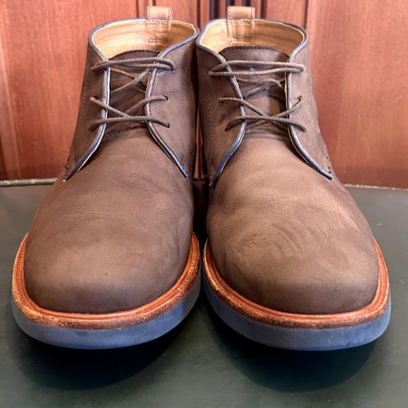 CLARKS Men\'s FULHAM HI BROWN NUBUCK LEATHER Chukka BOOTS #67498 SIZE 9.5 - NICE! main image 9